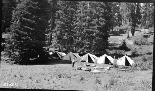Construction, trail camp at Bear Par Meadow