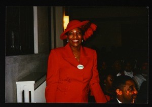 Unidentified woman in red