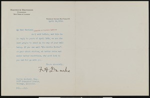 F.A. Duneka, letter, 1913-04-18, to Hamlin Garland