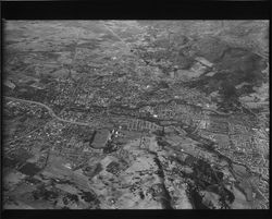 Aerial view of Santa Rosa, California, looking north from the Fairgrounds, 1964