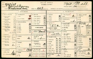 WPA household census for 227 WINDWARD AVE, Los Angeles County