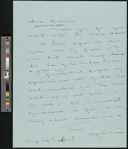Augustus Thomas, letter, 1918-09-29, to Hamlin Garland