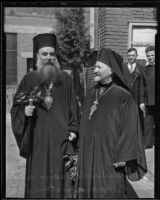 Archbishop Athenagoras and Rev. Germanos Papanagiotou, Los Angeles, 1936