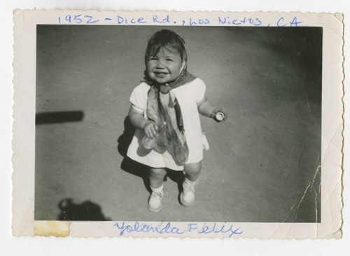 Toddler standing, Los Nietos, California
