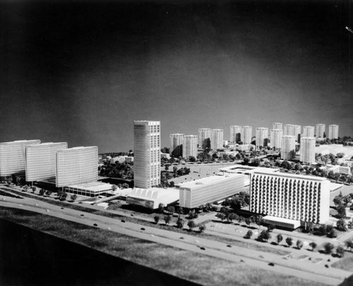 Model of Century City from Santa Monica Blvd