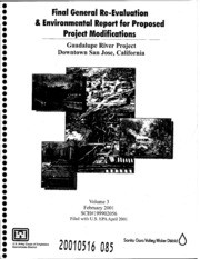 Final Integrated General Re-Evaluation Report/Environmental Impact Report-Supplemental Environmental Impact Statement For Proposed Modifications To The Guadalupe River Project, Part 4 of 4