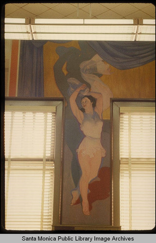 Stanton Macdonald Wright murals in the Santa Monica Public Library (503 Santa Monica Blvd.) installed August 25, 1935 : dancer