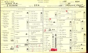 WPA household census for 336 S FLOWER, Los Angeles
