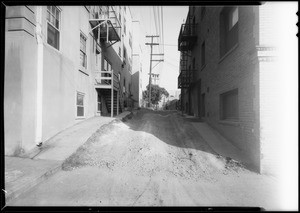 Rear alley to Cummings Apartments, 1348 Ingraham Street, Los Angeles, CA, 1933