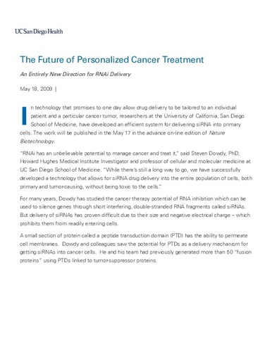 The Future of Personalized Cancer Treatment