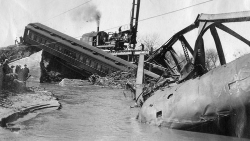 Union Pacific train wreck, view 1