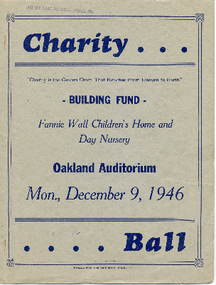 Fannie Wall Children's Home and Day Nursery, Inc. charity ball program