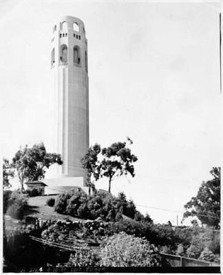 [Coit Memorial Tower atop Telegraph Hill]