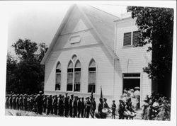 Barlow's Youth Group Workers from the Children's Aid Society of San Francisco attend church at the Green Valley Congregational Church, about 1910