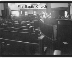 Interior of the First Baptist Church located at 243 Kentucky Street, Petaluma, California, before the Begley/Nissen wedding (October 12, 1940), Petaluma, California