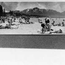 Sunbathers at Thomas Reegan Beach, Lake Tahoe