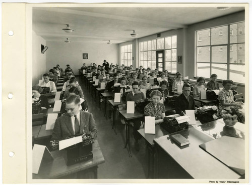 A typing class at Woodbury College