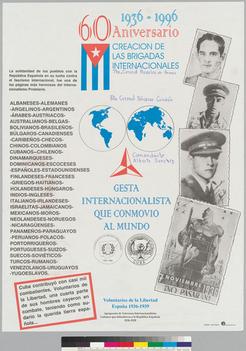 60 aniversario creacion de las Brigadas Internacionales