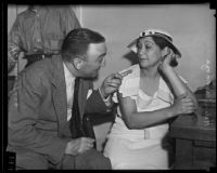 Helen Mendoza and William Hess during the William Tanner trial, Los Angeles, 1935