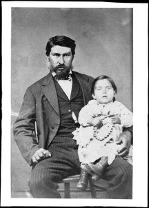 Portrait of Don Alfonso Murrillo and his son, of Rancho Los Balsas, now Huntington Beach