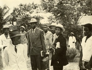 African pastors arriving in a synod, in Ngomo, Gabon