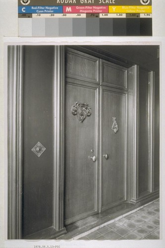 Roos House, San Francisco: [interior, detail of door]