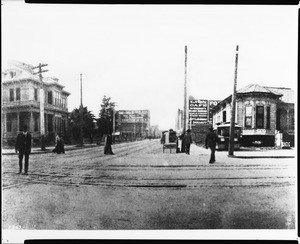View of Sixth Street looking west from Main Street, Los Angeles, 1903