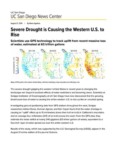 Severe Drought is Causing the Western U.S. to Rise