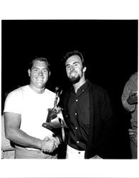 Winner of the Old Adobe Fiesta rowboat race, Ed Solenberger, Petaluma, California, August 1965