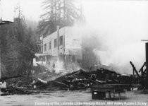Ruins of buildings after Throckmorton Avenue fire, 1984-06-18