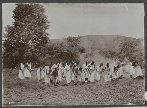 Boarding girls of Nkoaranga on their maize field, Tanzania, ca.1900-1904