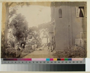 Exterior view of Isoraka, the Boys' School, Antananarivo, Madagascar, ca.1895