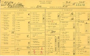 WPA household census for 516 N BUNKER HILL, Los Angeles