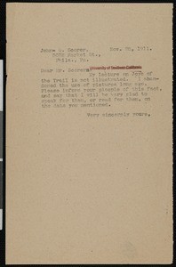 Hamlin Garland, letter, 1911-11-28, to John G. Scorer