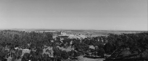 Wide angle view of the University of California San Diego campus. Circa 1964