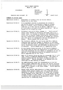 USC Faculty Senate minutes, 1984-03-21