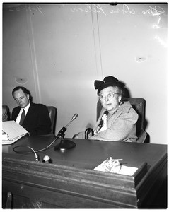 Los Angeles Transit Lines raise in fares hearing, 1953
