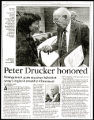 Article on Peter F. Drucker receiving Salvation Army award