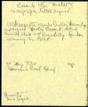 Perkins' notes on Besant's letter dated 1884 February 12