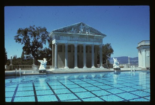 San Simeon, grounds, Neptune Pool, temple facade