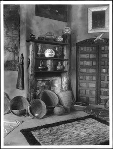 Various Indian handicrafts in the Charles F. Lummis house, "El Alisal," Los Angeles