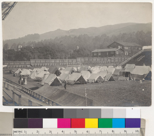 Campus Events: Earthquake refugees encamped on California Field, April, 1906 [University of California, Berkeley]