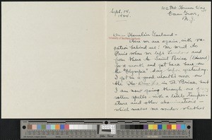Post Wheeler, letter, 1924-09-14, to Hamlin Garland