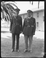 General Sherwood A. Cheney and Colonel Charles H. Hilton at Fort MacArthur, San Pedro, 1933