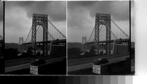 Geo. [George] Washington Bridge Looking from N.Y. to N.J. [from New York to New Jersey]