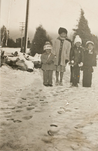 Kids on Their Way to School During the Great Snow of 1948 in Santa Paula, CA