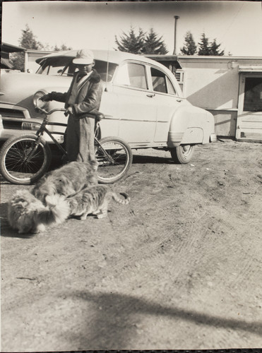 David Soriano at the Briggs Labor Camp with His Dog Richie and Kitties in Santa Paula, CA