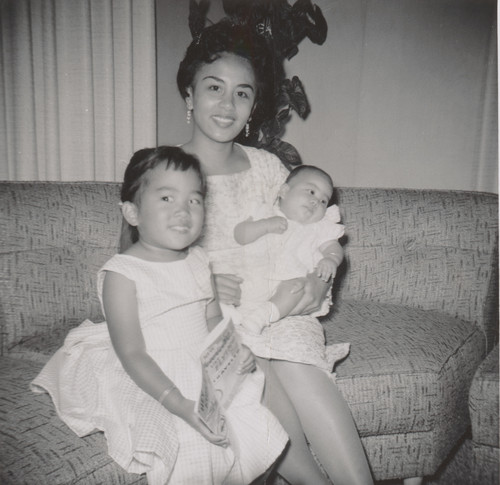 Nora Ventura Talaugon with daughter Noree Urbano and son JohnTalaugon at the Soriano home in Santa Paula, CA