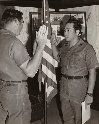 Vic Mercado Reenlists in 1970 at Port Hueneme