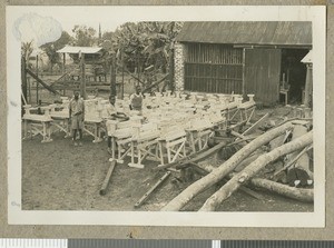 School furniture, Chogoria, Kenya, 1955